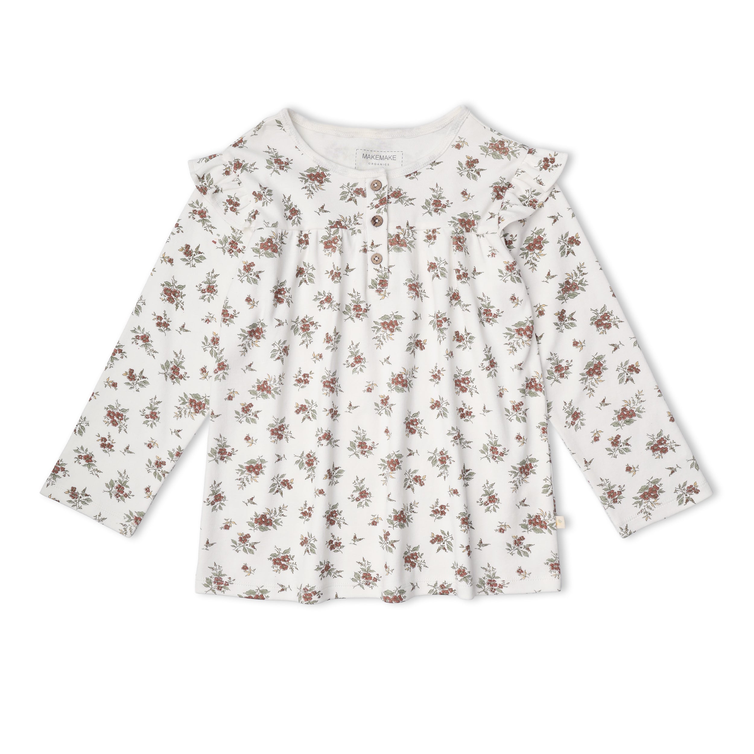 Organic Ruffle Sleeve Top Set of 2 - Winter Berry + Olive