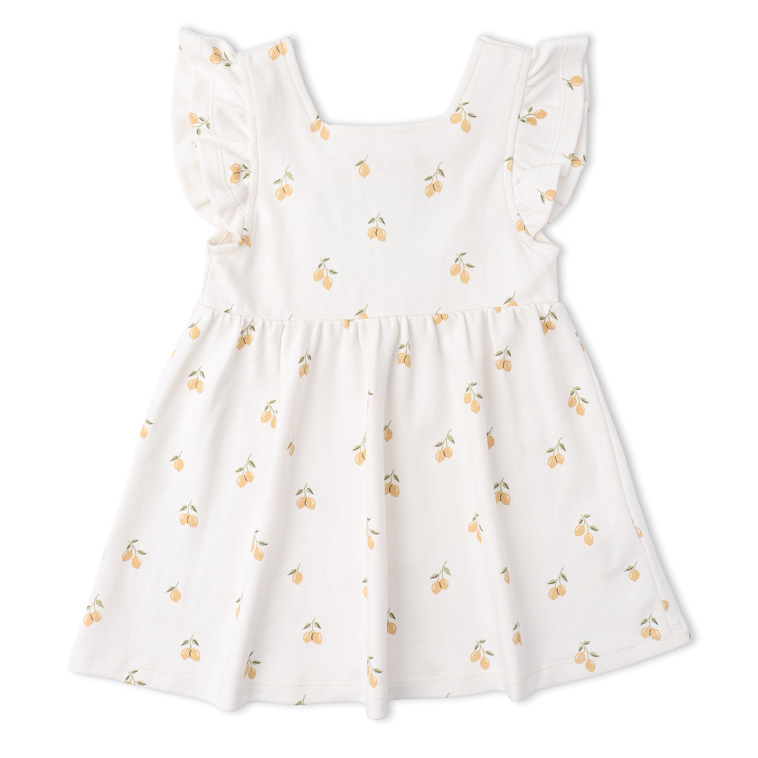 Organic Cutout Back Dress - Lemons - Makemake Organics