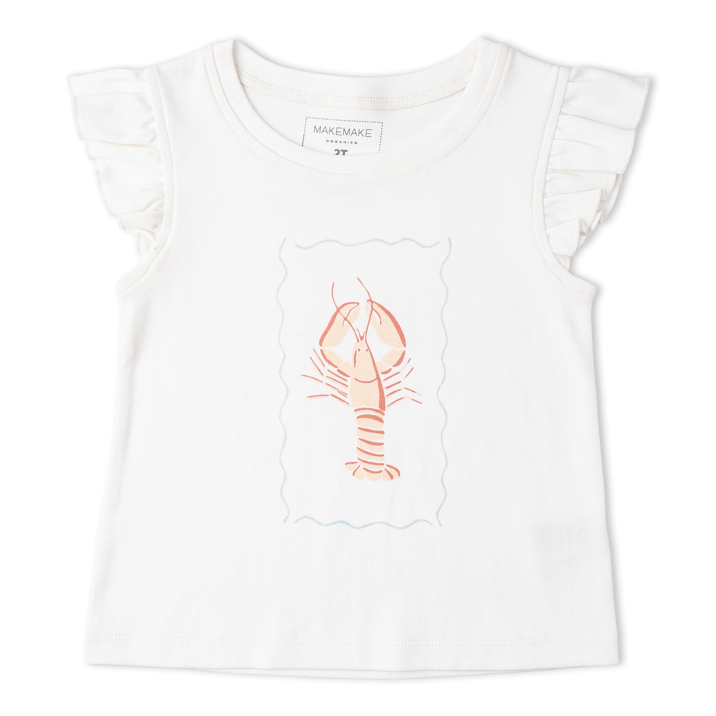 Organic Sleeveless Flutter Top & Shorts Set - Lobster - Makemake Organics