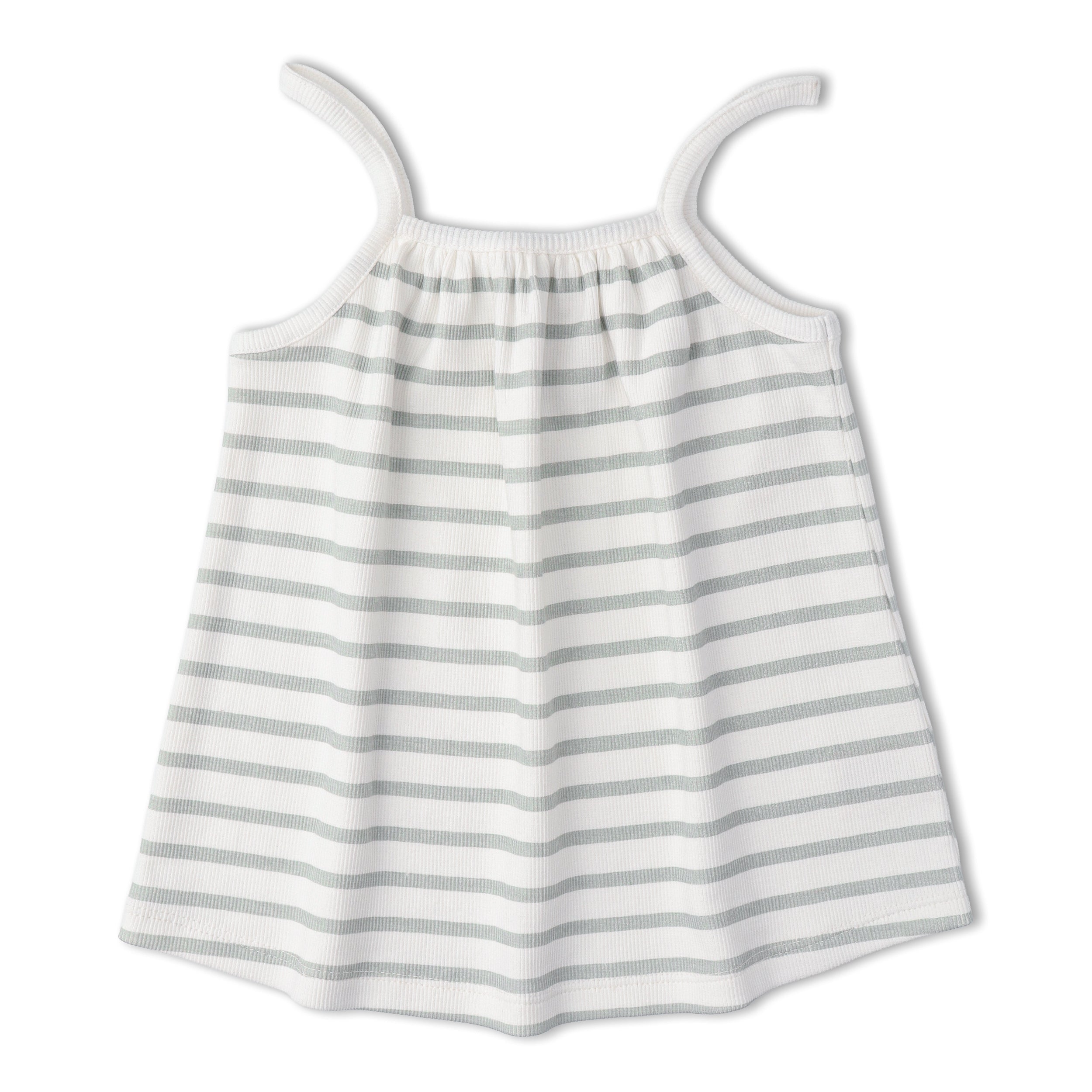 Organic Tank Top & Shorts Set - Fog Stripes - Makemake Organics