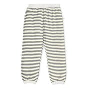 Organic Tee & Pant Slouch Set - Olive Stripes