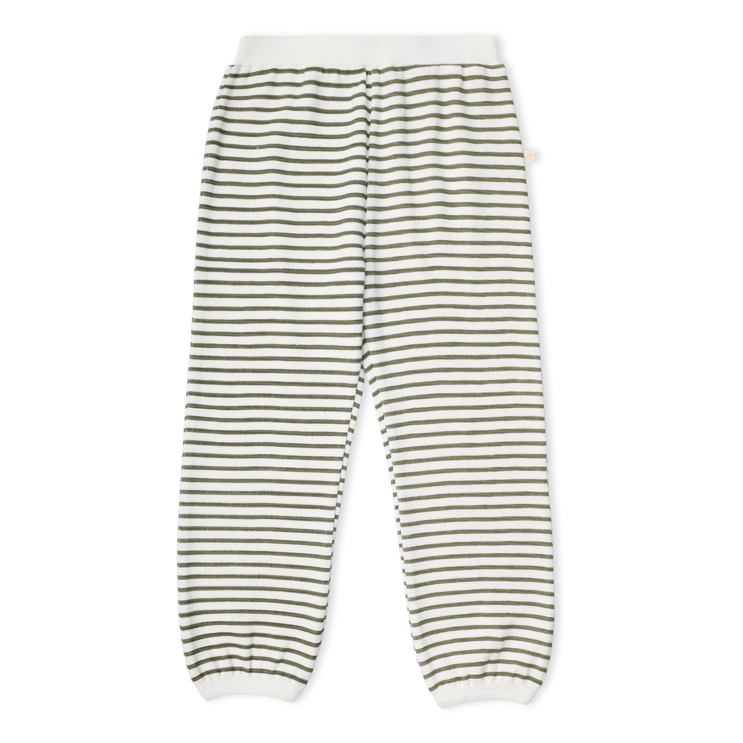 Organic Tee & Pant Slouch Set - Olive Stripes