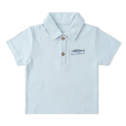 Organic Polo Shirt & Shorts Set - Light Blue - Makemake Organics