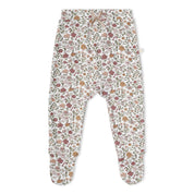 Organic Kimono Top & Footed Pants Set - Woodland Sprig