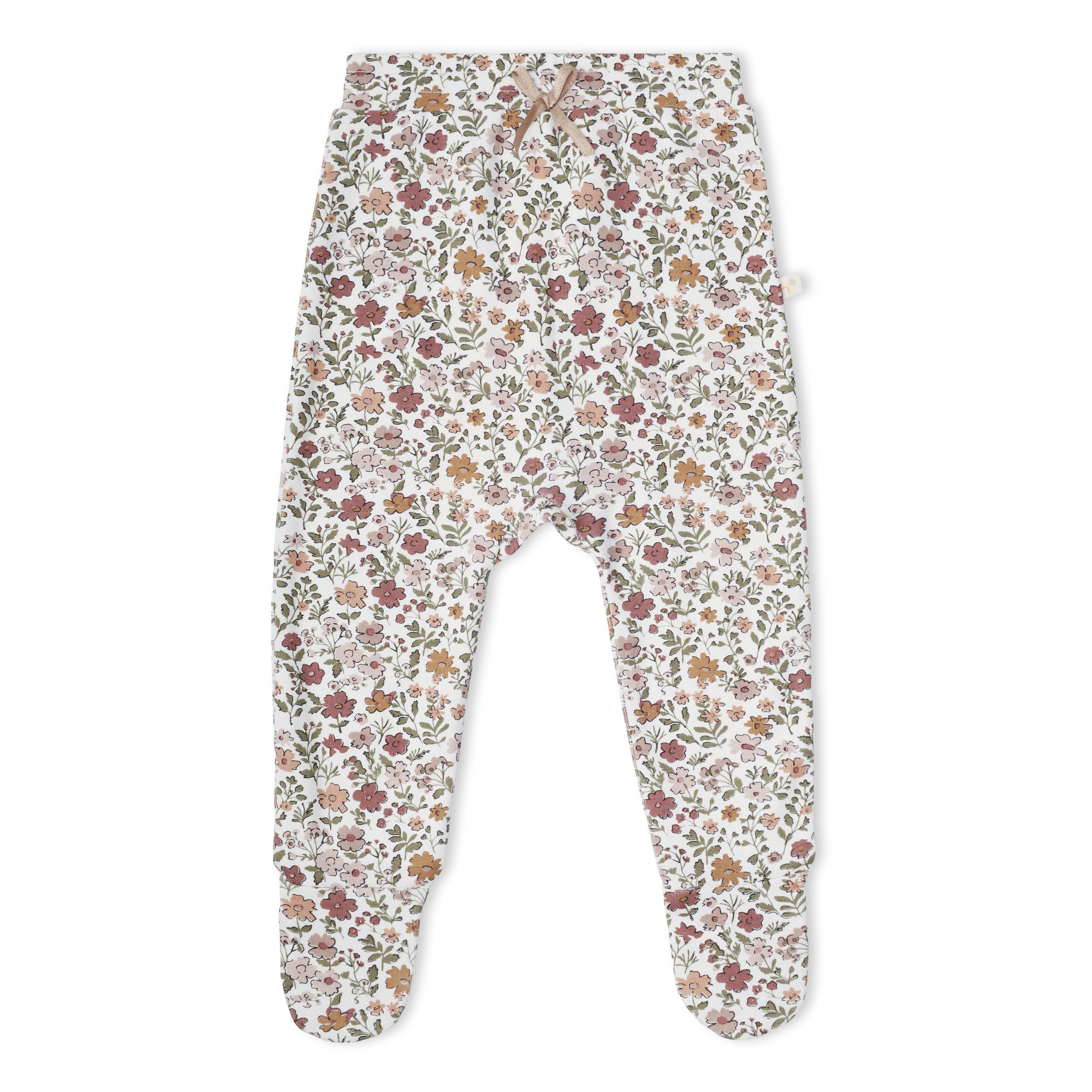 Organic Kimono Top & Footed Pants Set - Woodland Sprig