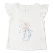 Organic Sleeveless Flutter Top & Shorts Set - Spring Floral - Makemake Organics