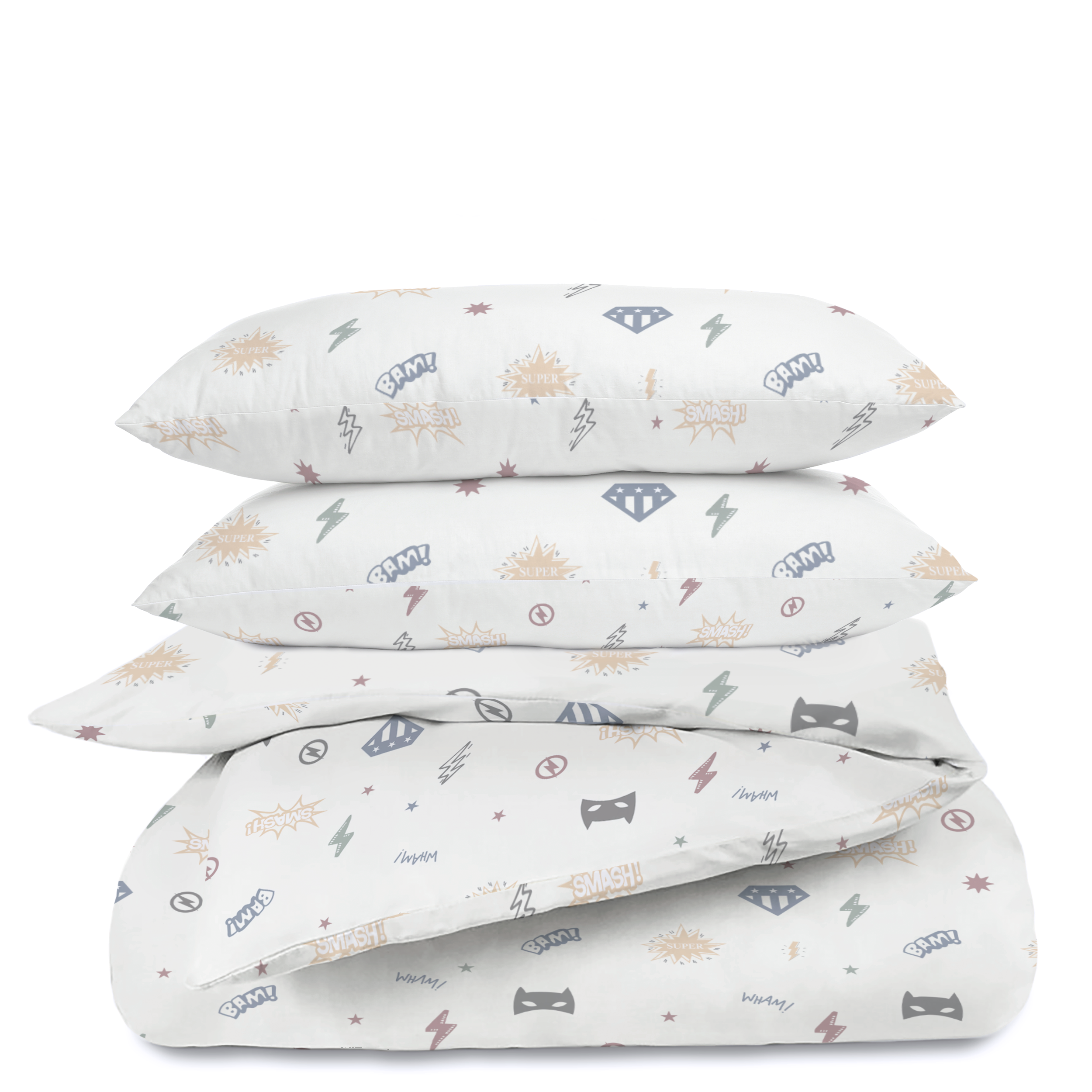 Organic Duvet Cover - Mighty Heros - Makemake Organics