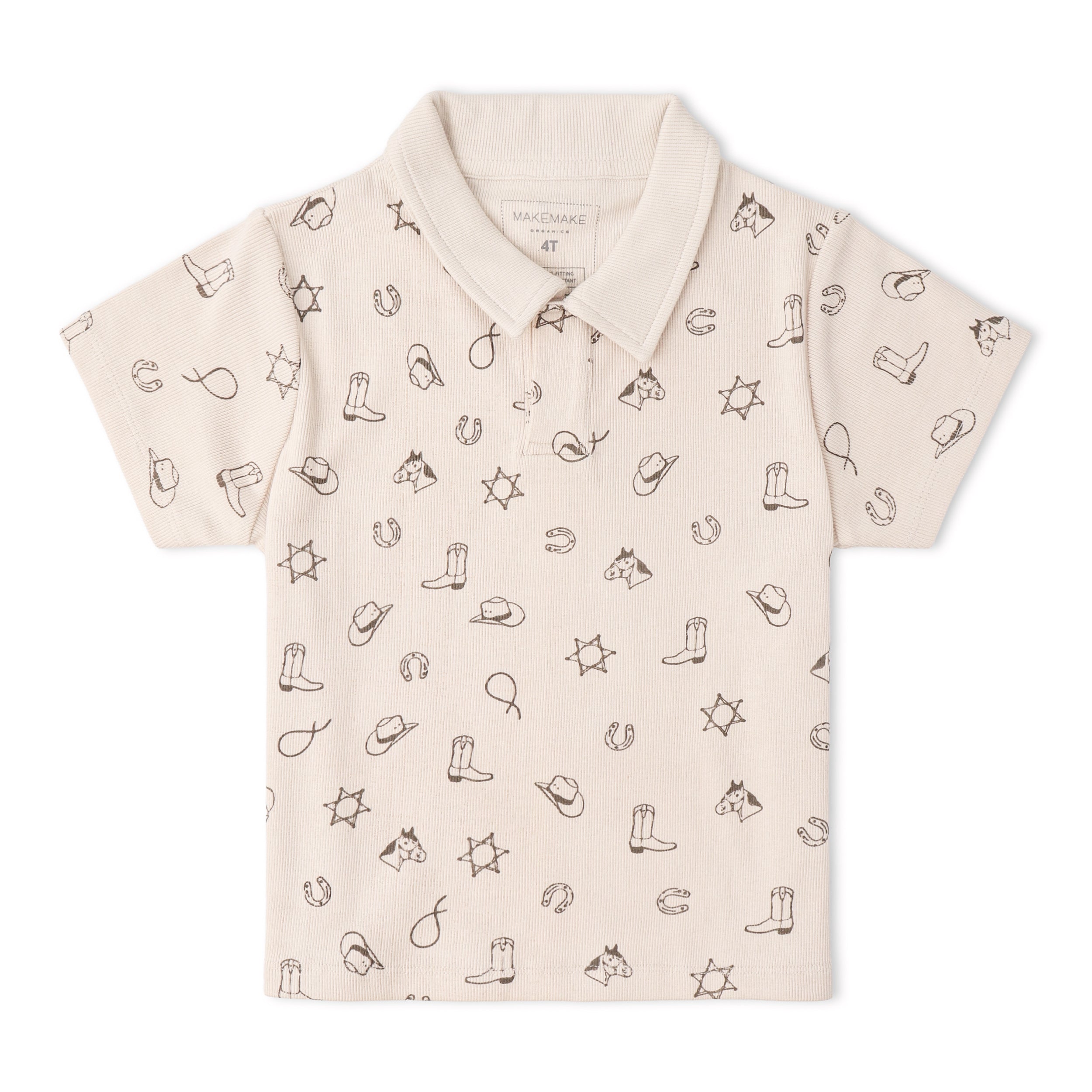 Organic Collar Tee & Shorts Set - Rodeo - Makemake Organics