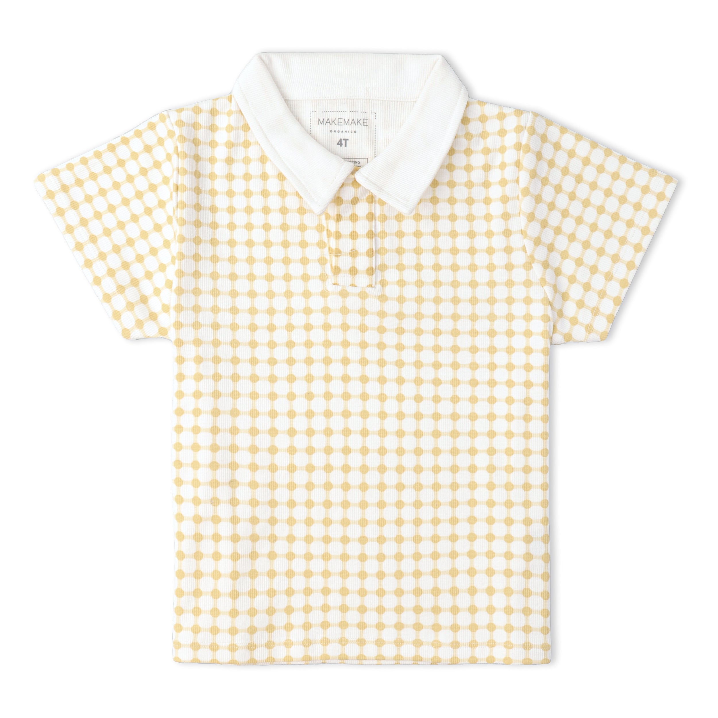 Organic Collar Tee & Shorts Set - Dotty Gingham - Makemake Organics
