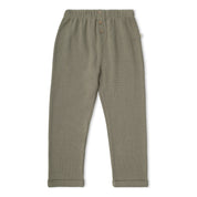 Organic Tee & Foldover Pants Set - Olive Stripes