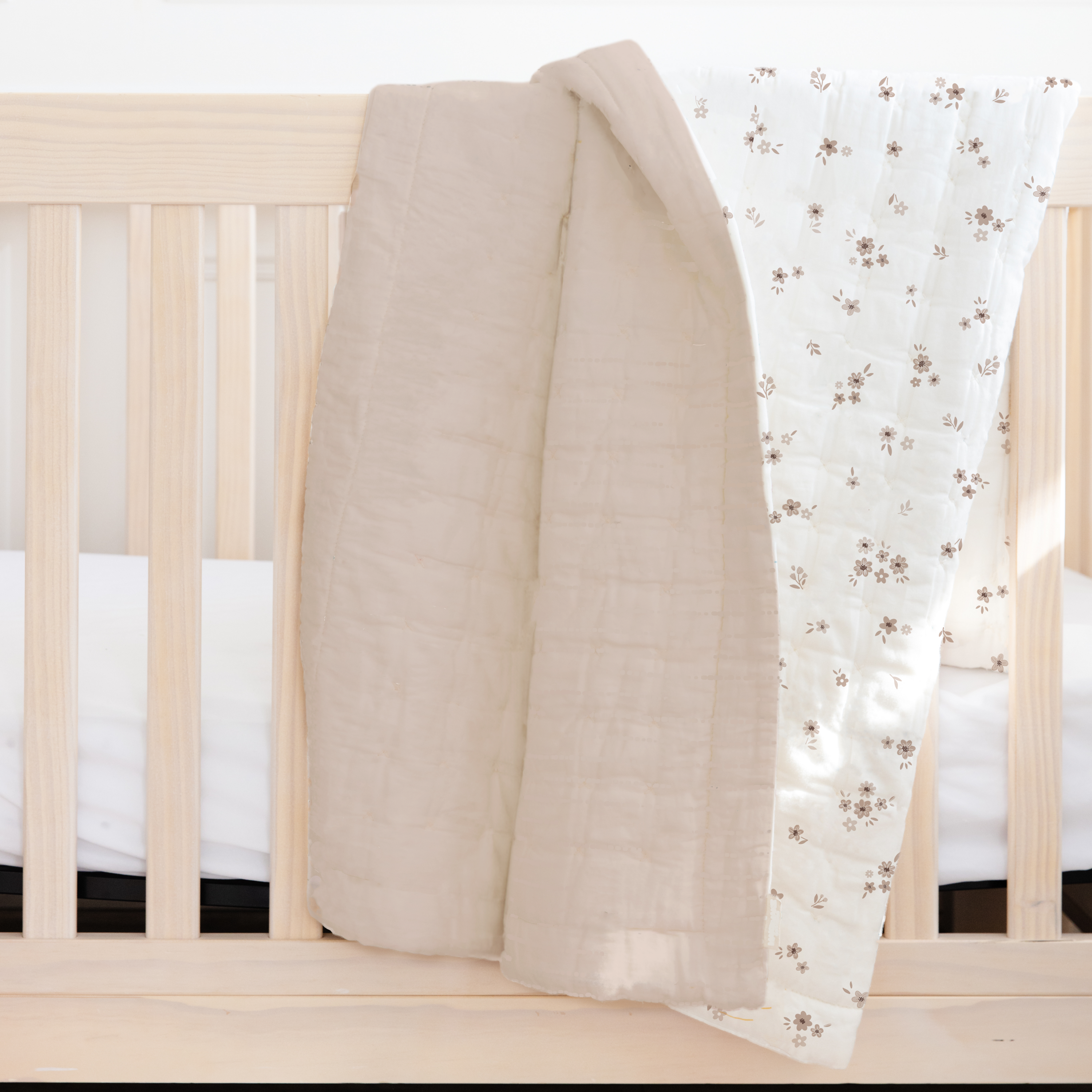 Organic Kids Quilt - Bloom & Pecan - Makemake Organics