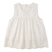 Organic Eyelet Top And Pant Set - Ivory Eyelet - Makemake Organics