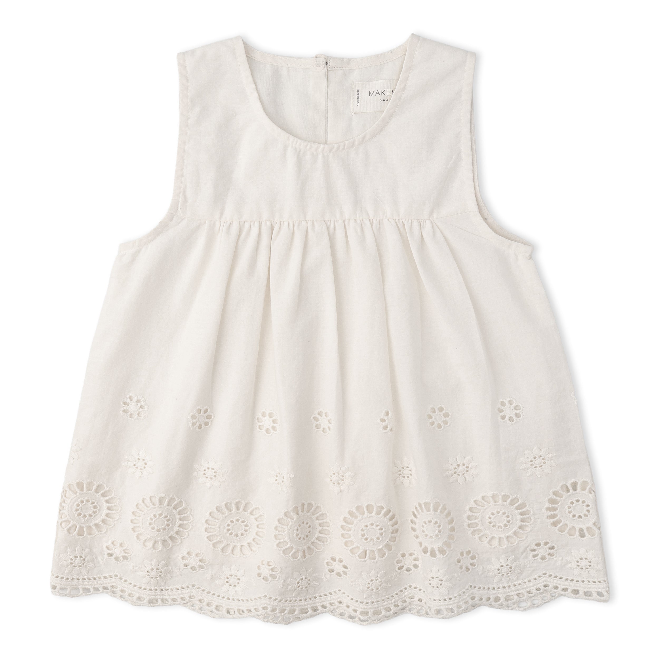 Organic Eyelet Top And Pant Set - Ivory Eyelet - Makemake Organics