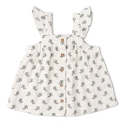 Organic Flutter Top & Shorts Set - Poppy - Makemake Organics
