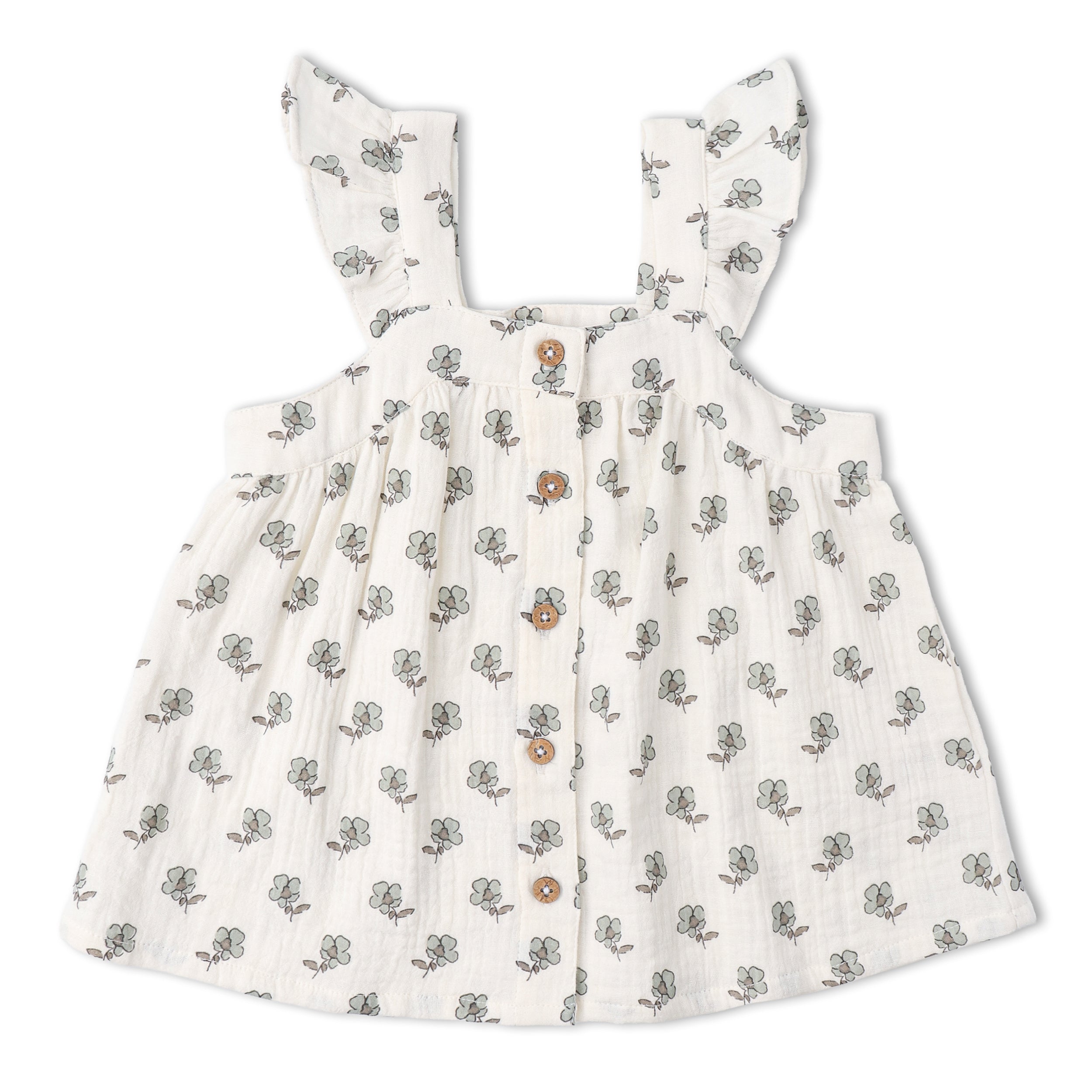 Organic Flutter Top & Shorts Set - Poppy - Makemake Organics