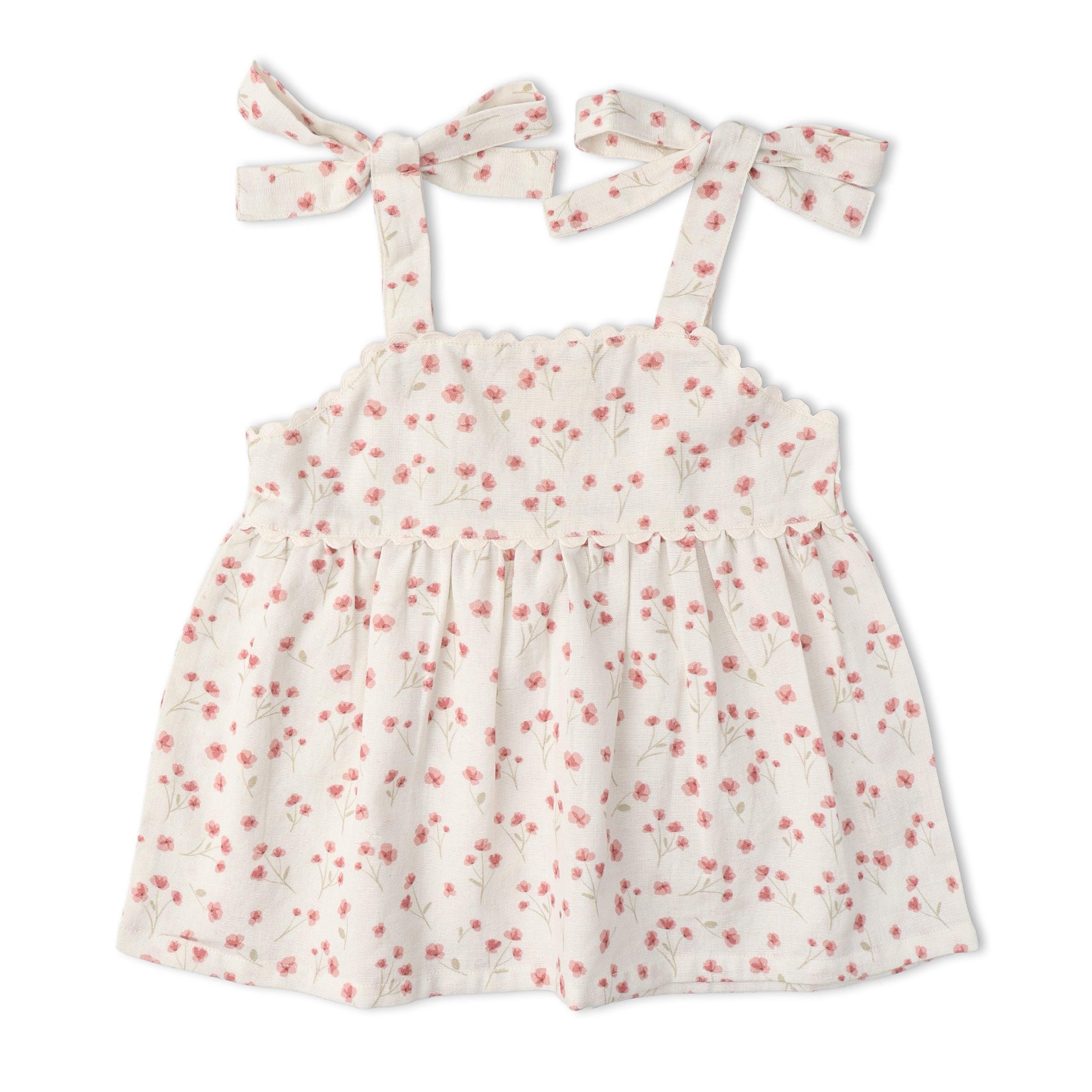 Organic Tie Up Top & Shorts Set - Pink  Bloom - Makemake Organics