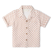 Organic Shirt & Shorts Set - Brick Checks - Makemake Organics