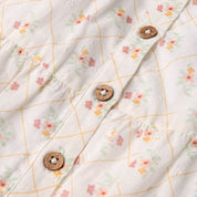 Organic Flutter Buttoned Tiered Dress - Spring Weave - Makemake Organics