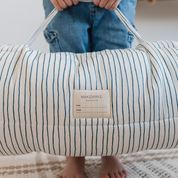 Organic Cozy Comfort Nap Mat - Navy Stripes - Makemake Organics