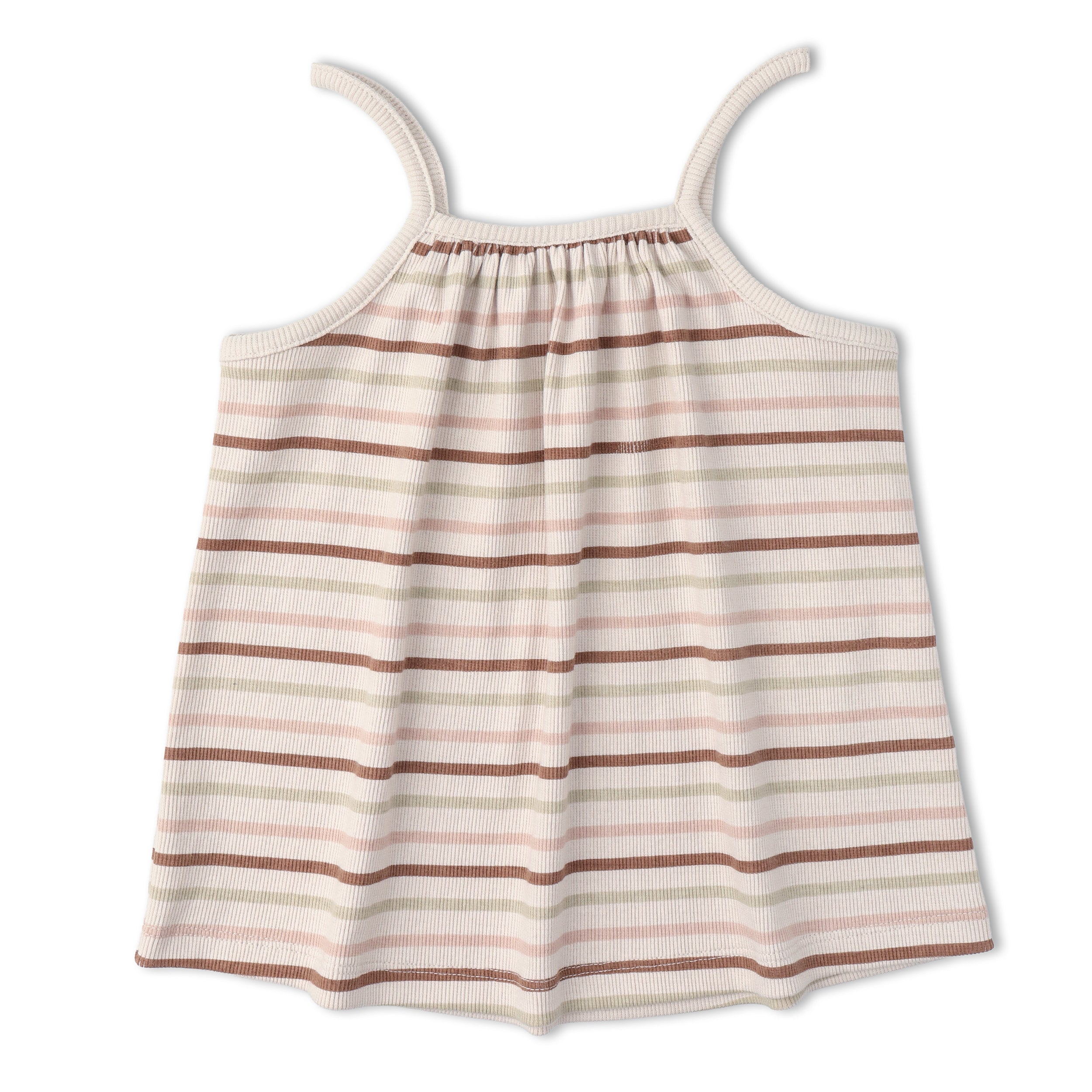 Organic Tank Top & Shorts Set - Terra Stripes - Makemake Organics