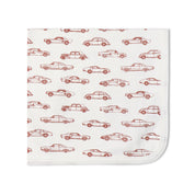 Organic Swaddle Blanket & Hat Set - Cars - Makemake Organics