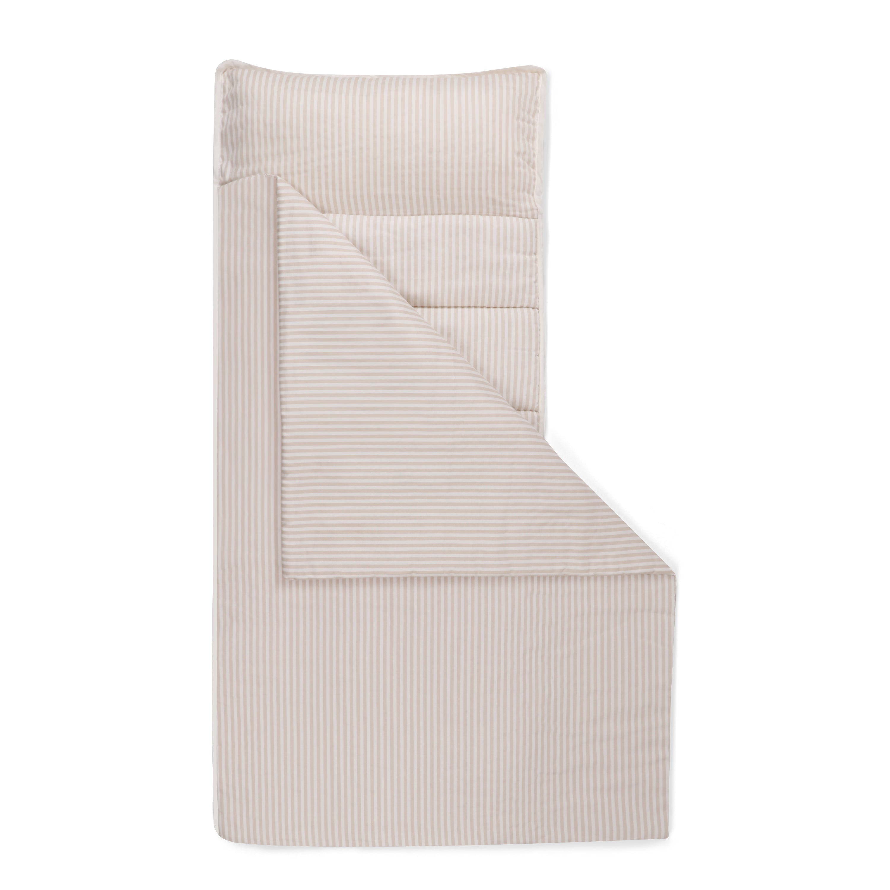 Organic Cozy Comfort Nap Mat - Beige Stripes - Makemake Organics