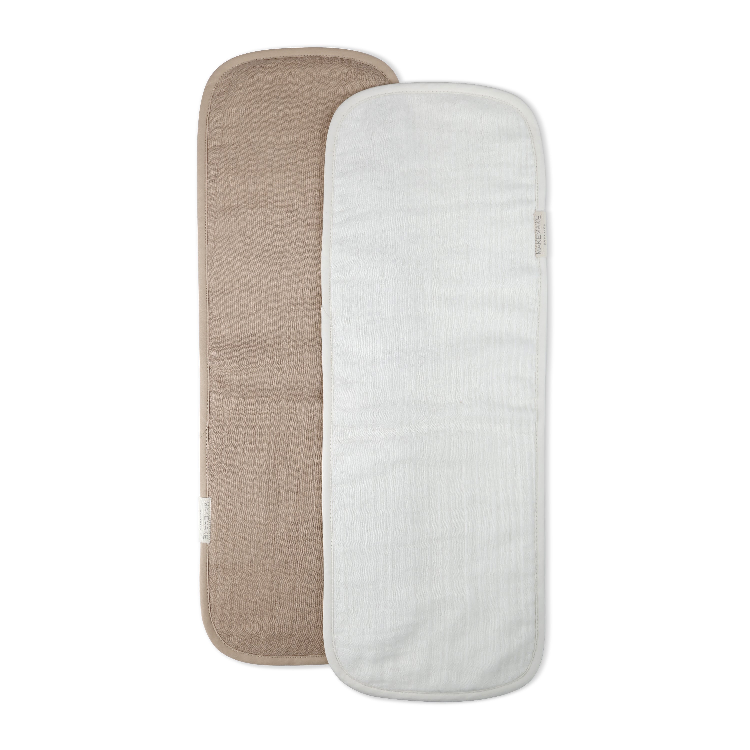 Organic Burp Cloth Muslin - Ivory & Taupe - Makemake Organics