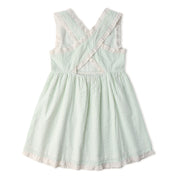 Organic Cross Back Dress - Basil Stripes - Makemake Organics