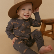 Organic 2-Way Zip Romper - Leopard - Makemake Organics