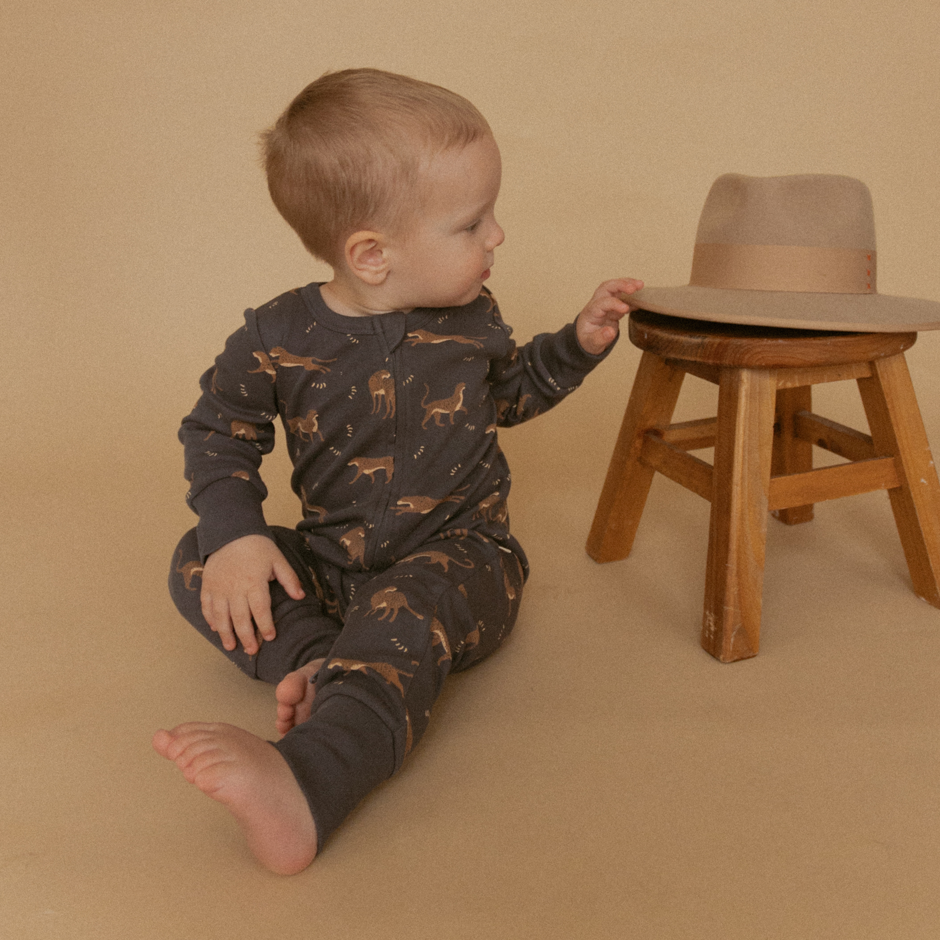 Organic 2-Way Zip Romper - Leopard - Makemake Organics