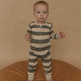 Organic 2-Way Zip Romper - Bold Stripes
