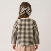 Organic Bow Clip - Charcoal Plaid
