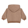 Organic Fleece Henley Hoodie - Taupe - Makemake Organics