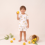 Organic Boys Top and Shorts 2 Piece Set - Citron
