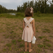 Organic Cross Back Dress - Blush - Makemake Organics