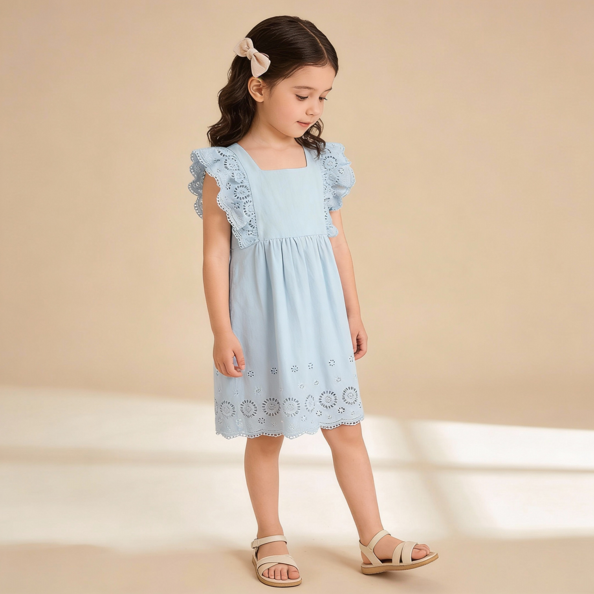 Makemake Organics - Organic Eyelet Flutter Dress