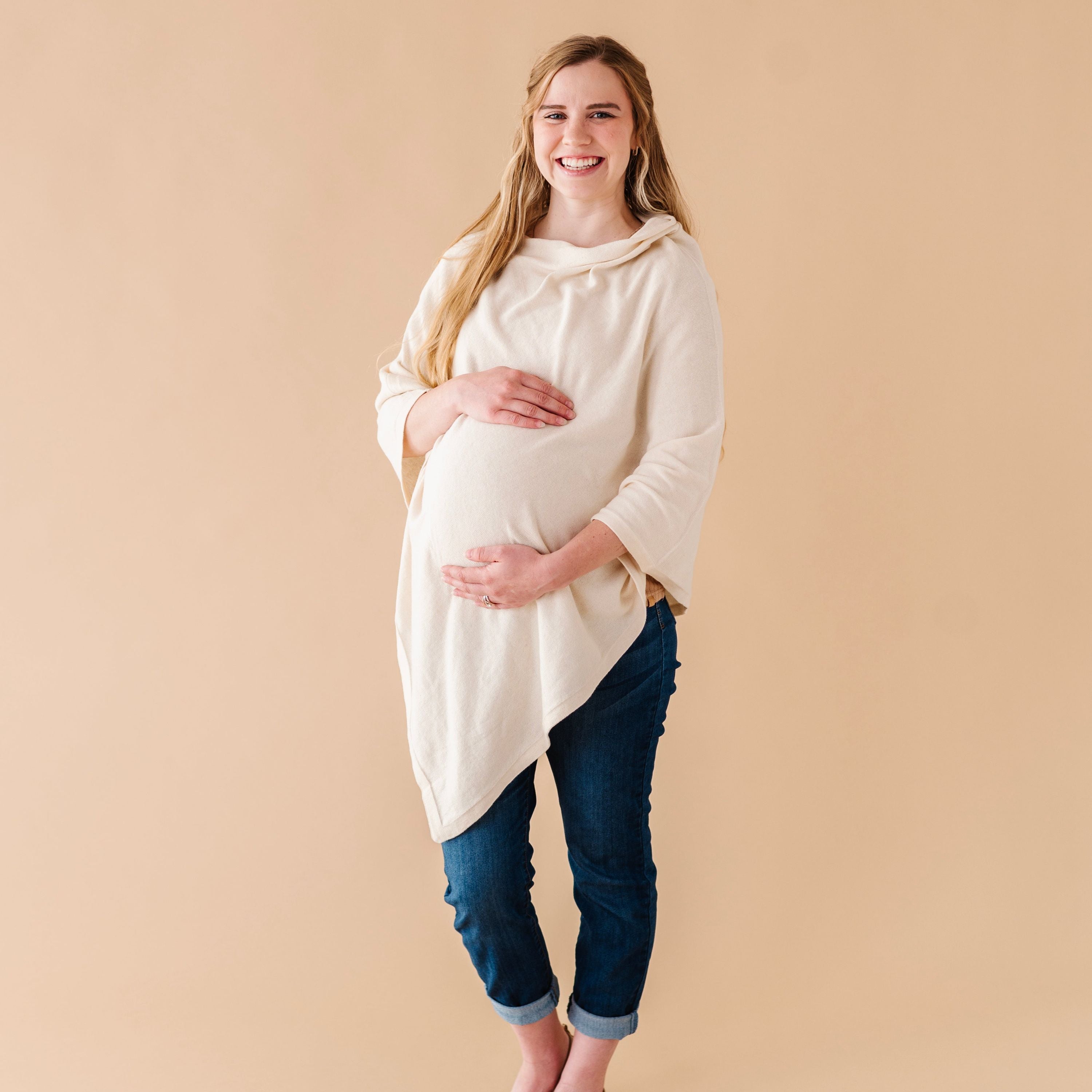 Organic Nursing Shawl Cover - Vanilla - Makemake Organics