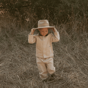 Organic Twill Button Jacket - Oat