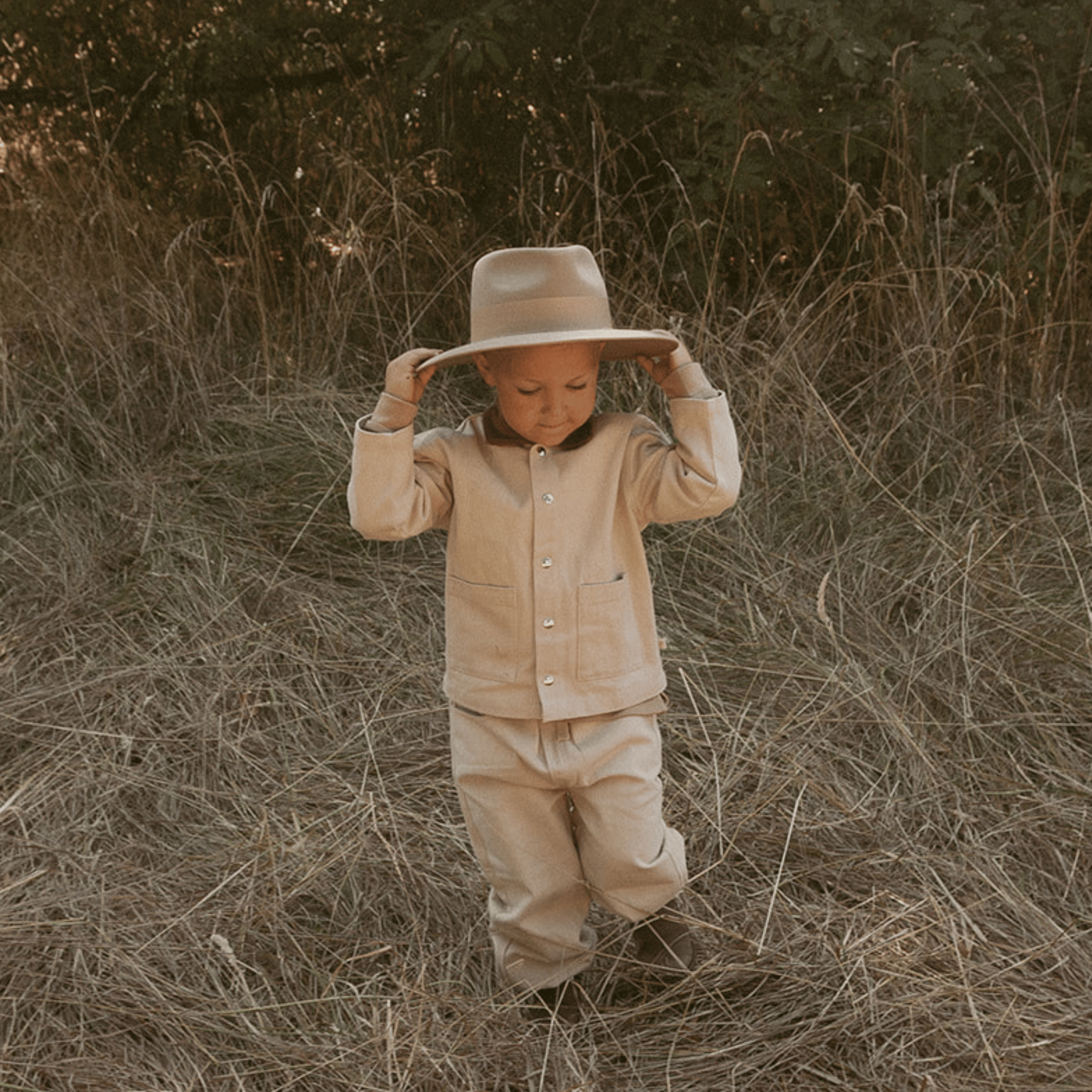 Organic Twill Button Jacket - Oat