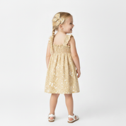 Organic Smocked Sundress - Yellow Blossom - Makemake Organics