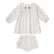 Organic Peter Pan Collar Dress - Forest Scatter