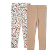 Organic Legging Set of 2 - Woodland Sprig + Taupe