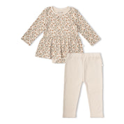 Organic Bodysuit Dress & Leggings Set - Rustbloom