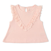 Organic Ruffle Top & Shorts Set - Blush - Makemake Organics