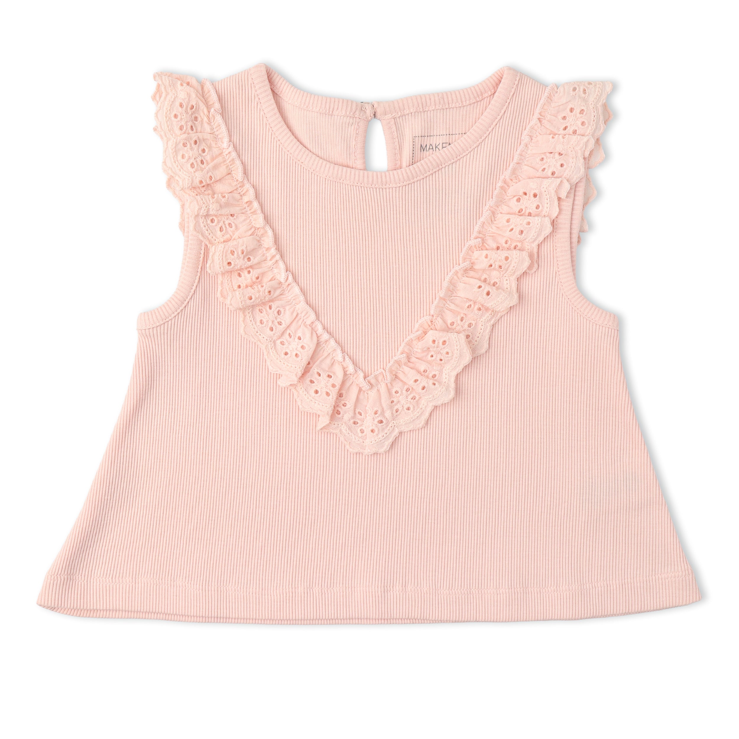 Organic Ruffle Top & Shorts Set - Blush - Makemake Organics