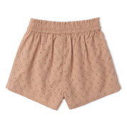 Organic Eyelet Flutter Top And Shorts Set - Clay Eyelet - Makemake Organics