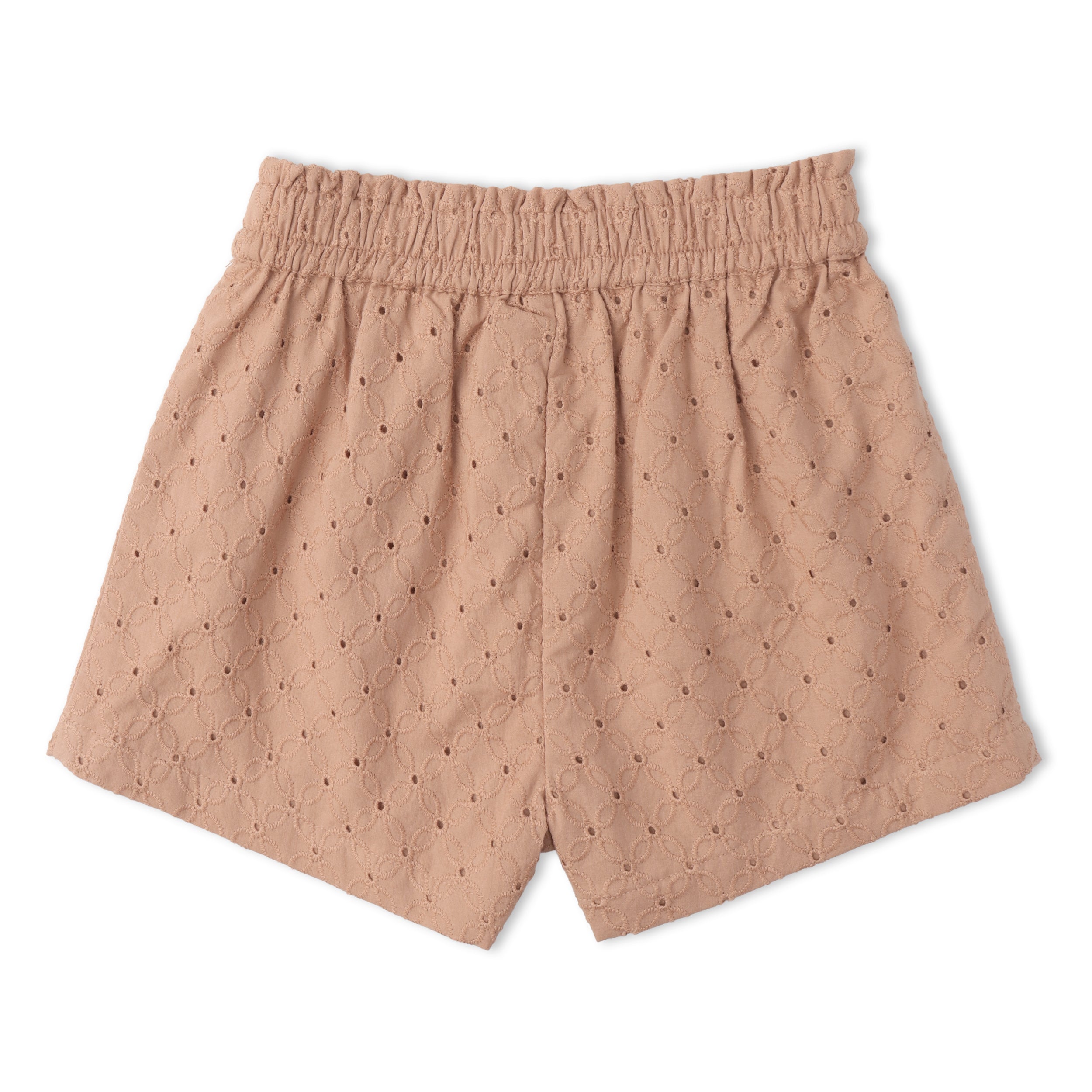 Organic Eyelet Flutter Top And Shorts Set - Clay Eyelet - Makemake Organics