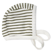 Organic Kimono Top & Footed Pants Set - Olive Stripes