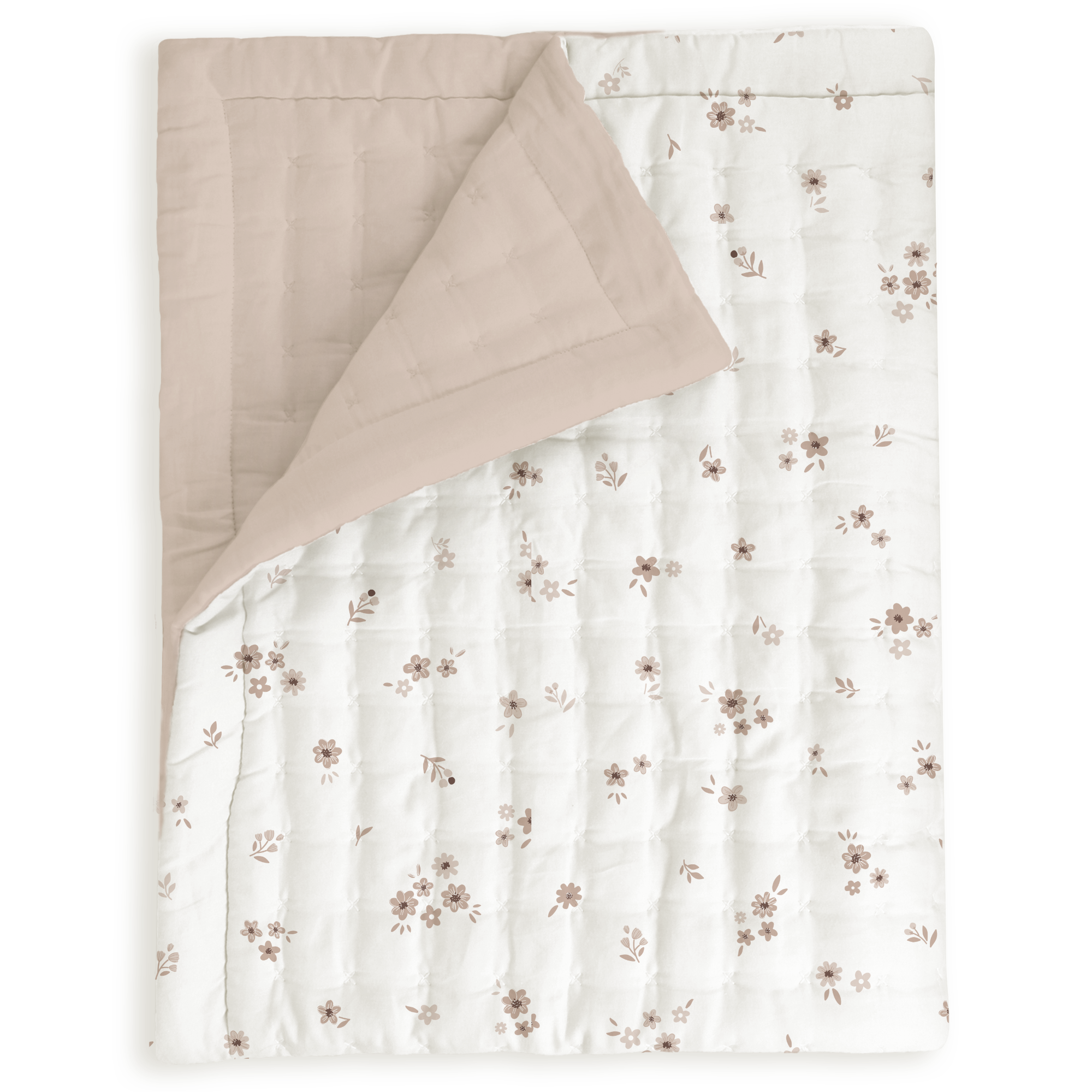 Organic Kids Quilt - Bloom & Pecan - Makemake Organics