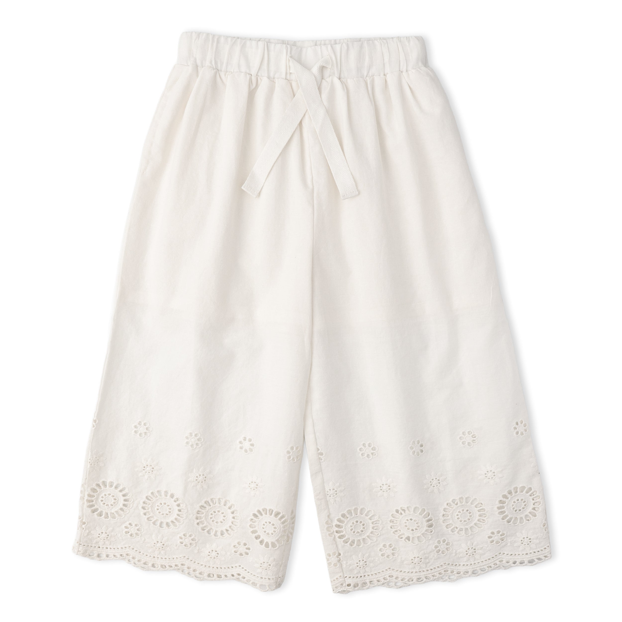 Organic Eyelet Top And Pant Set - Ivory Eyelet - Makemake Organics
